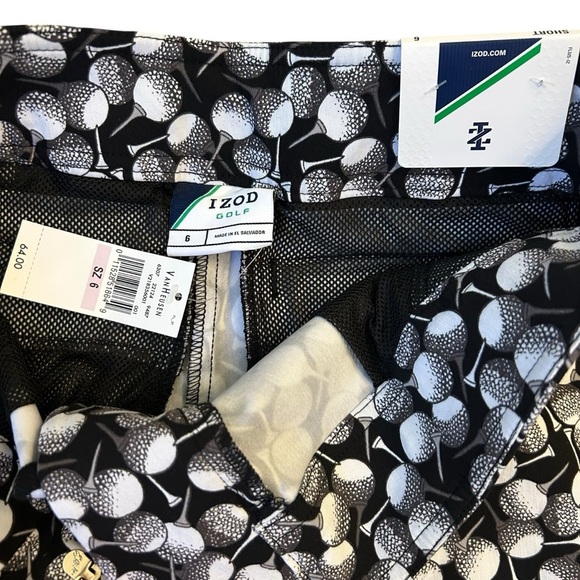 NEW WITH TAGS Izod Black and White Golf Shorts - Picture 5 of 12
